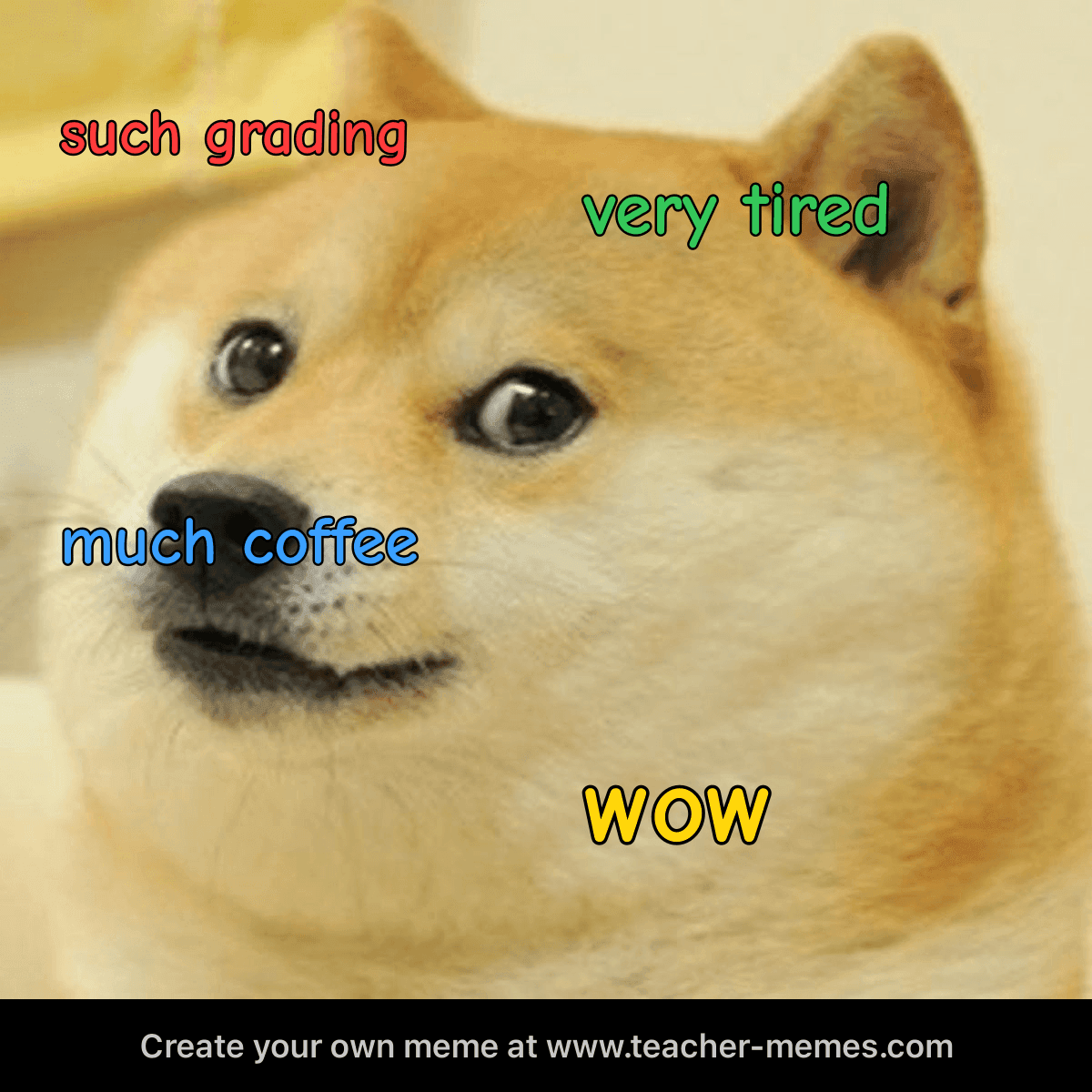 such grading / very tired / much coffee / wow