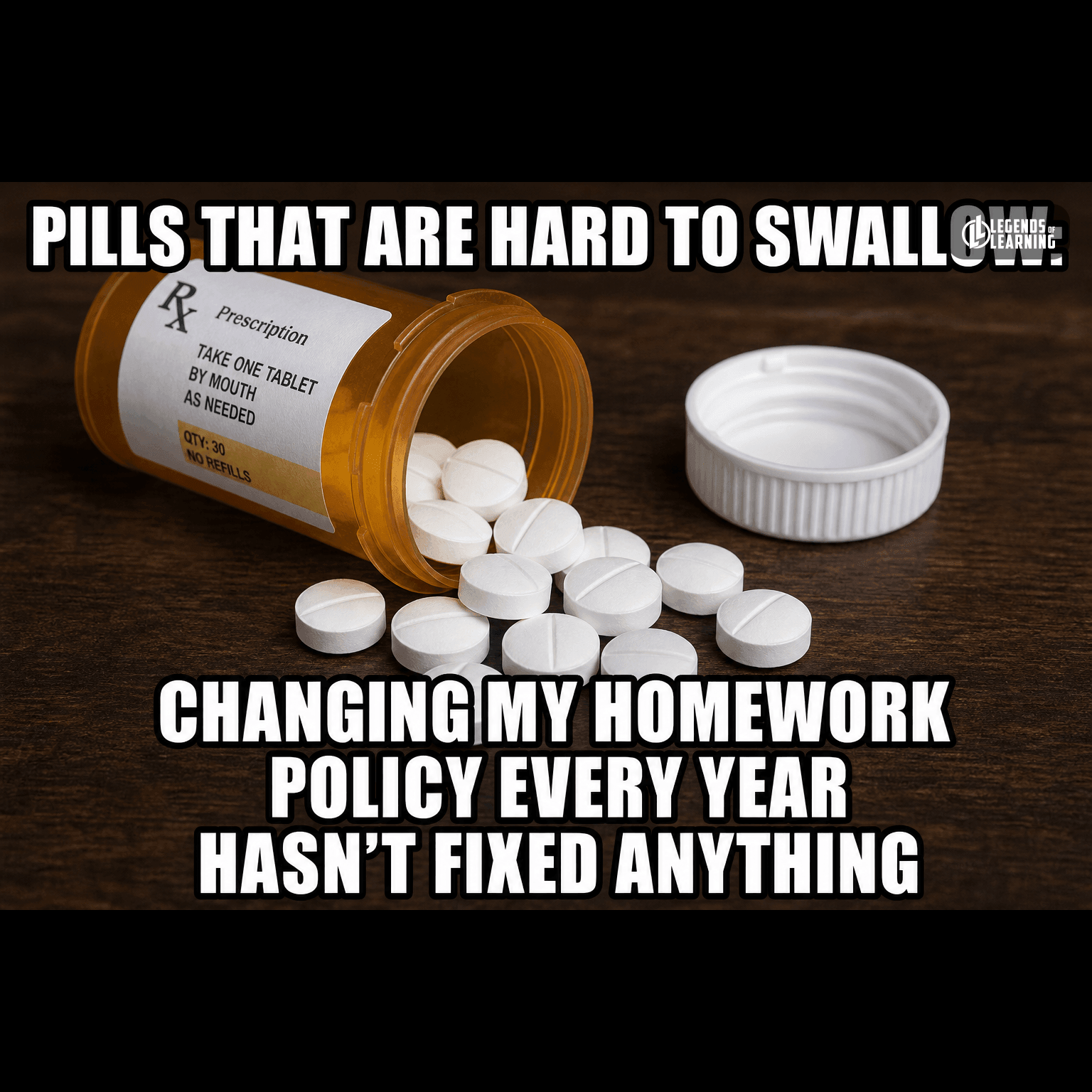 PILLS THAT ARE HARD TO SWALLOW: / CHANGING MY HOMEWORK POLICY HASN'T FIXED ANYTHING