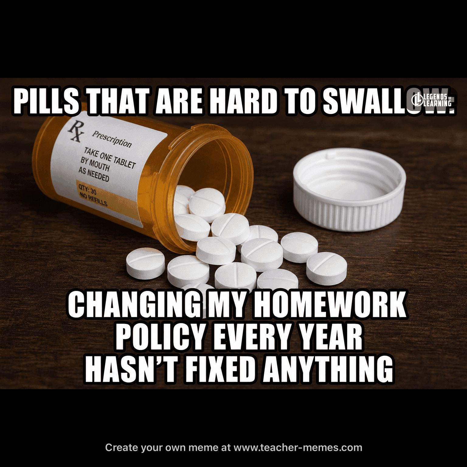 PILLS THAT ARE HARD TO SWALLOW: / CHANGING MY HOMEWORK POLICY HASN'T FIXED ANYTHING