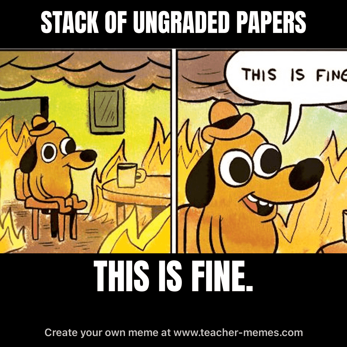 STACK OF UNGRADED PAPERS / THIS IS FINE.