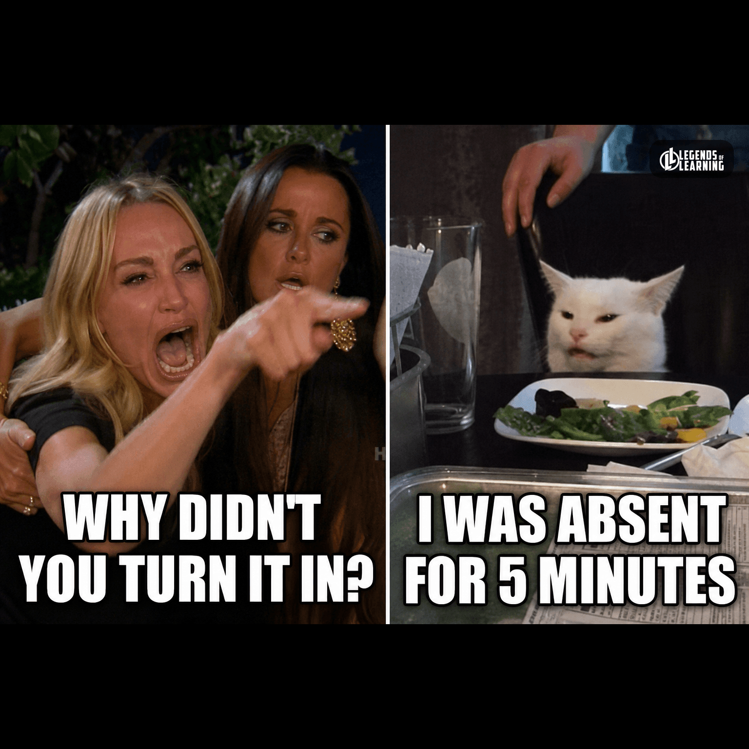 WHY DIDN'T YOU TURN IT IN? / I WAS ABSENT FOR 5 MINUTES